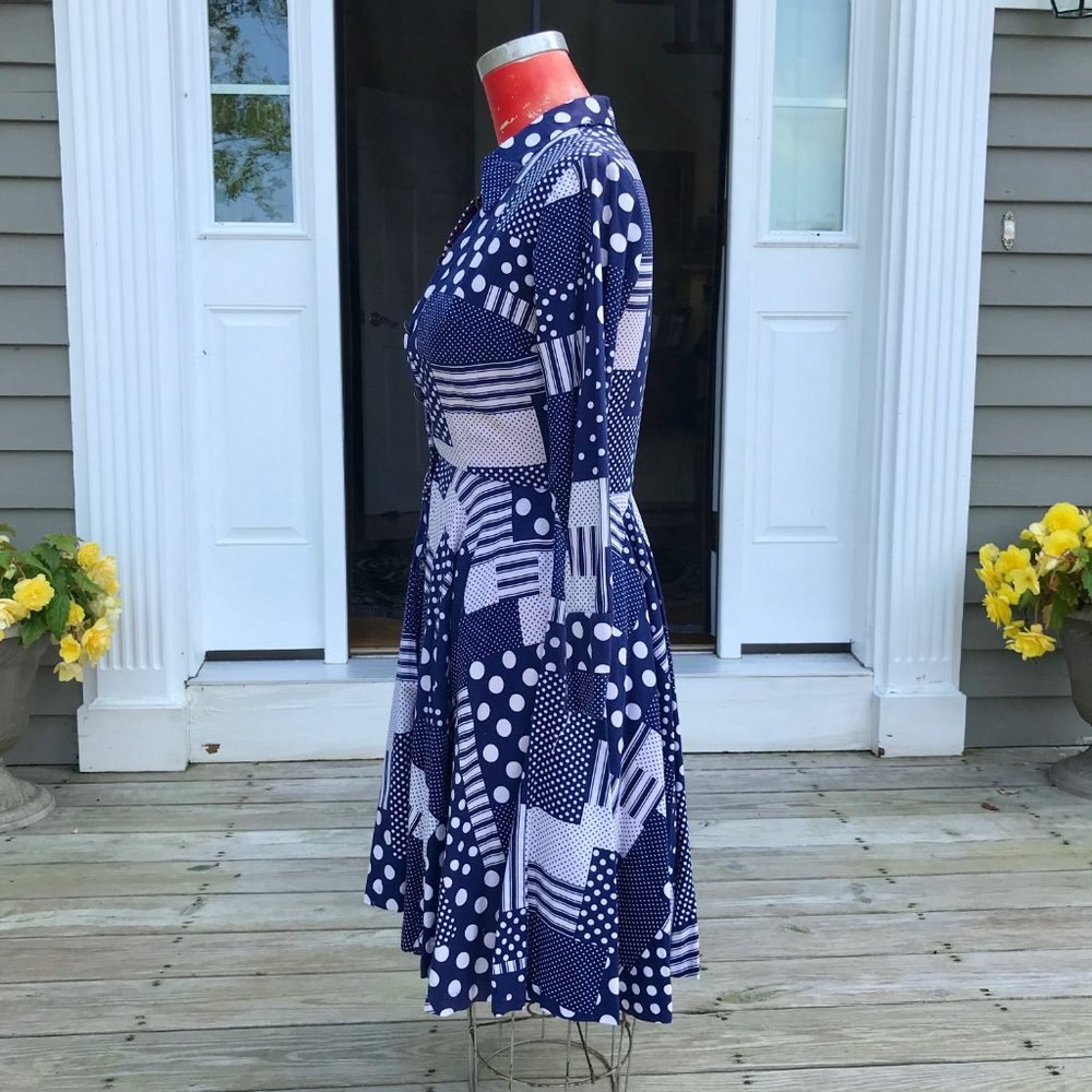 Pretty in Patchwork Full-Skirt Dress (VINTAGE) - Picture 3 of 13